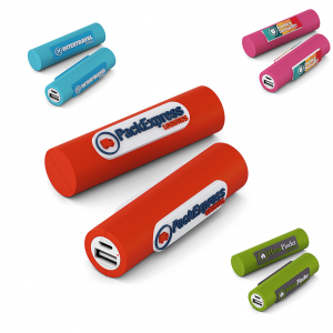 POWERBANK in PVC morbido con logo in rilievo