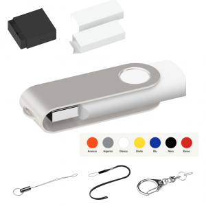 Chiavetta USB – “Twister Rubby”in materiale plastico gommato e metallo